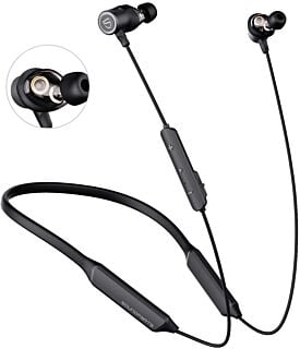 SoundPEATS Force Pro Dual Dynamic Drivers Bluetooth Headphones, Neckband Wireless Earbuds with Crossover, APTX HD Audio Built in Mic 22 Hours Playtime, Bluetooth 5.0 Headset Sports Earphones 01