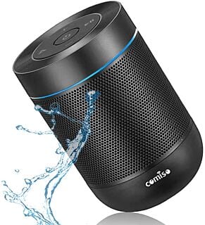 Portable Bluetooth Speaker, COMISO Bluetooth Wireless Mini Pocket Speaker, 360 HD Surround Sound & Rich Stereo Bass, 12H Playtime, IPX5 Waterproof for Travel, Outdoors, Home and Party (Black) 02