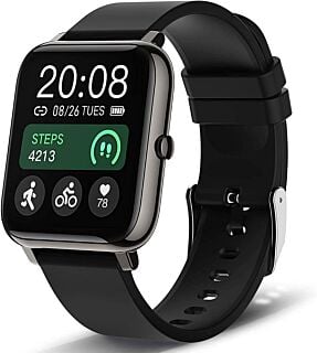Smart Watch, Popglory Smartwatch with Blood Pressure, Blood Oxygen Monitor, Fitness Tracker with Heart Rate Monitor, Full Touch Fitness Watch for Android & iOS for Men Women 01