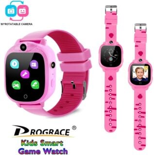 PROGRACE Kids Smart Watch with 90°Rotatable Camera Smartwatch Touch Screen Kids Watch Music Pedometer Flashlight FM Radio Games Digital Wrist Watch 01