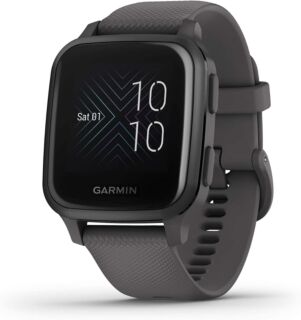 Garmin 010-02427-00 Venu Sq, GPS Smartwatch with Bright Touchscreen Display, Up to 6 Days of Battery Life, Slate 01