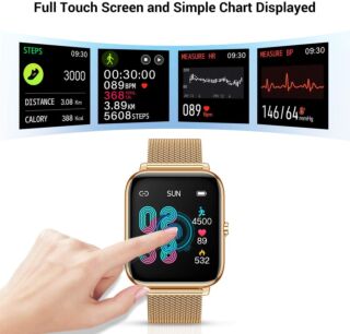 CanMixs Smart Watch for Android Phones iOS Waterproof Smart Watches for Women Men Sports Digital Watch Fitness Tracker Heart Rate Blood Oxygen Sleep Monitor Touch Screen Compatible Samsung iPhone 01