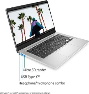 HP 2020 Flagship 14 Chromebook Laptop Computer 14-inch HD SVA Anti-Glare Display Intel Celeron N5000 Processor 4GB DDR4 64GB eMMC WiFi Webcam Chrome OS (Renewed) 01