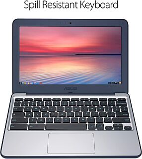 ASUS Chromebook C202 Laptop- 11.6" Ruggedized and Spill Resistant Design with 180 Degree Hinge, Intel Celeron N3060, 4GB RAM, 16GB eMMC Storage, Chrome OS- C202SA-YS02 Dark Blue, Silver 02