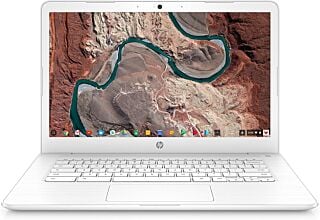 HP Chromebook 14, 14" Full HD Display, Intel Celeron N3350, Intel HD Graphics 500, 32GB eMMC, 4GB SDRAM, B&O Play Audio, Snow White, 14-ca051wm 02