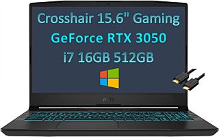 2022 MSI Crosshair 15 15.6" 144Hz (16GB RAM, 512GB PCIe SSD, Intel 8-Core i7-11800H (Beat Ryzen 7 5800H), RTX 3050), FHD 1080P Gaming Laptop, Webcam, RGB Backlit, IST Computers Cable, Windows 10 01