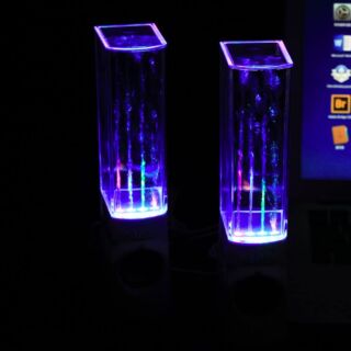 Aolyty Colorful LED Water Speaker with Dancing Fountain Light Show Sound for PC, MP3 Player, Laptops, Smartphone White 01